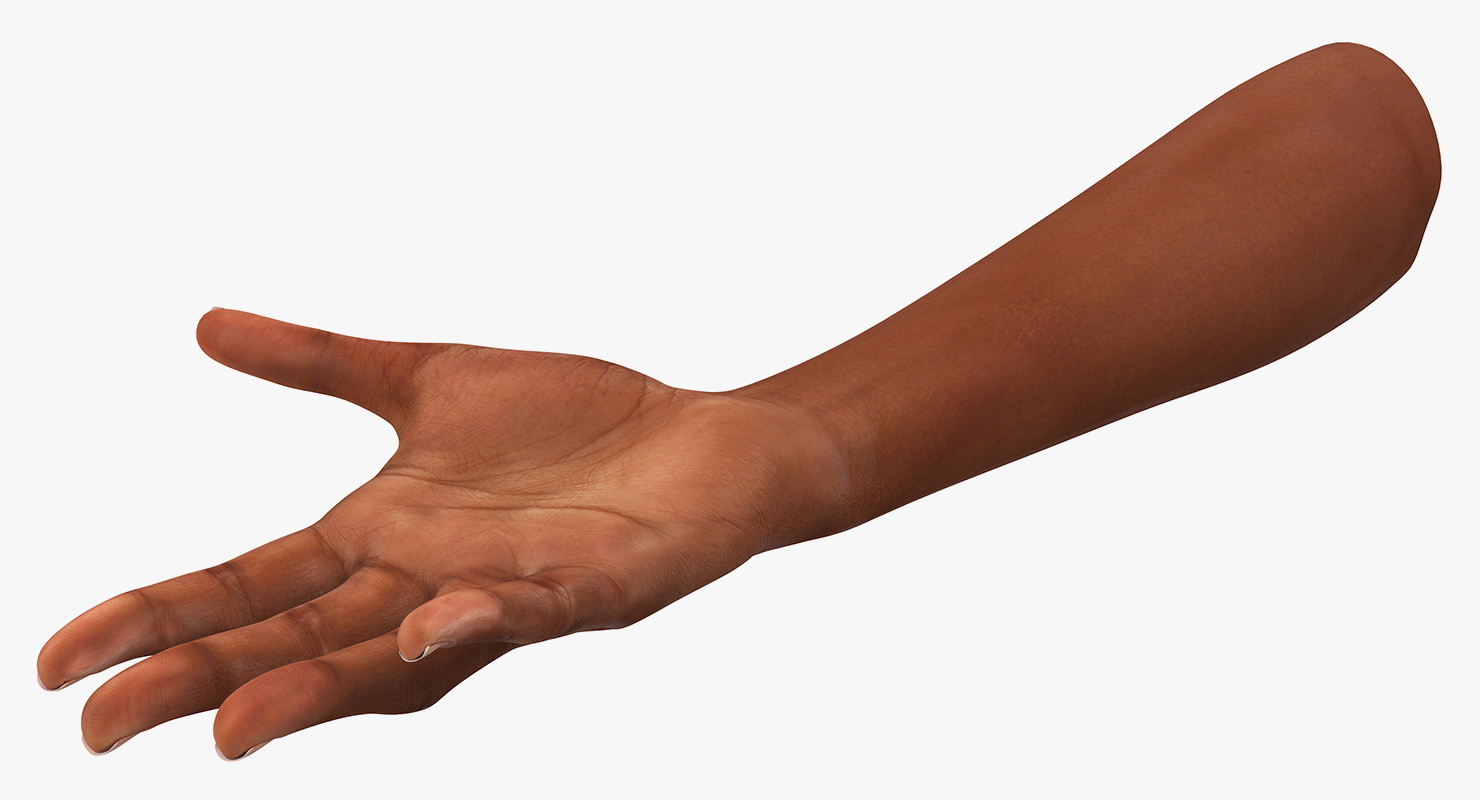 3D Mongoloid Female Hand Short Nails model