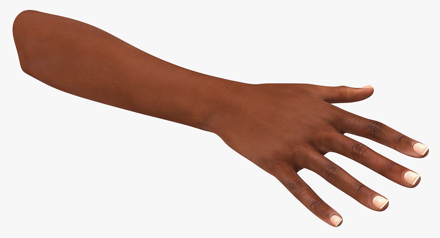 3D Mongoloid Female Hand Short Nails model