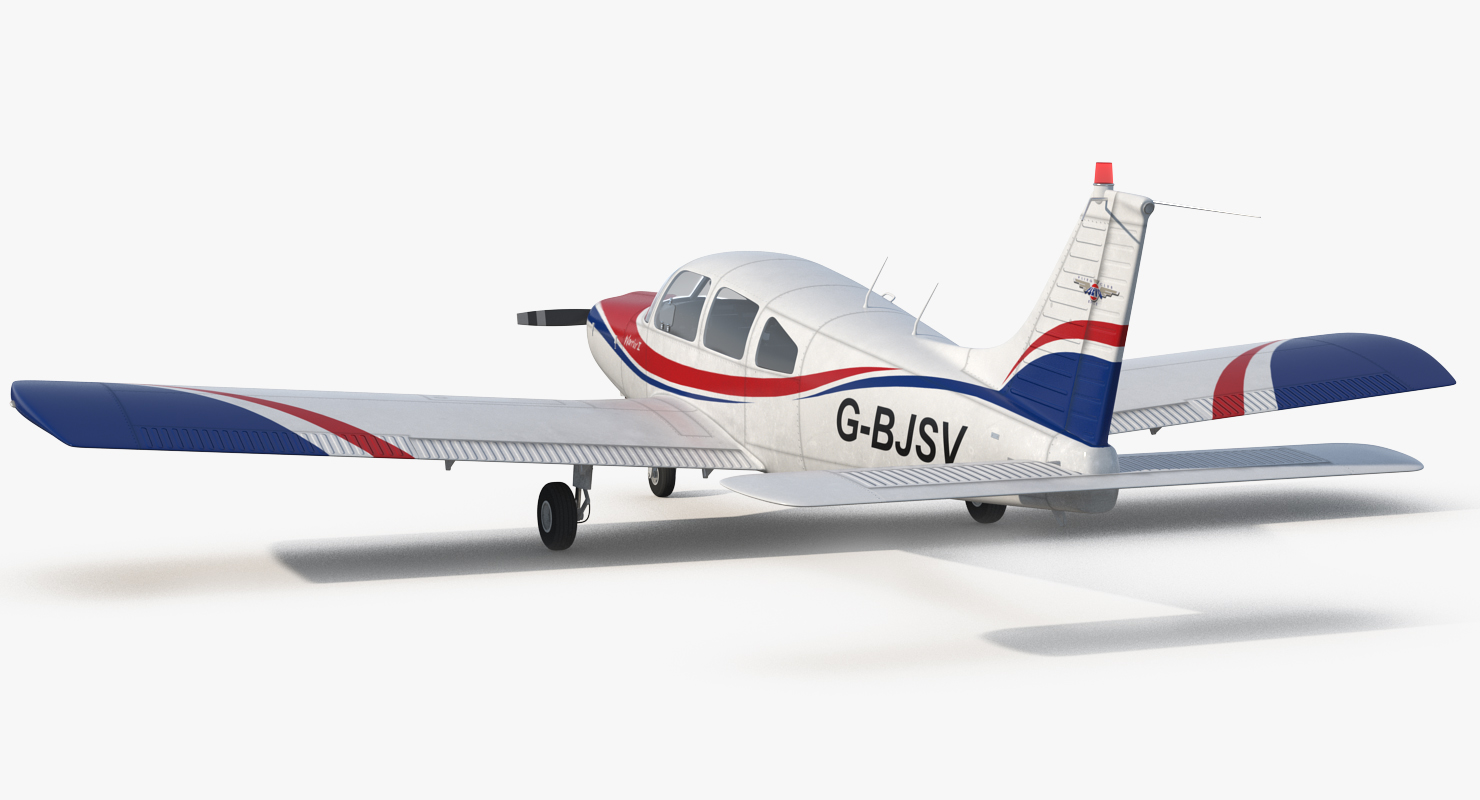 3D model Piper PA28 161 Cherokee Rigged