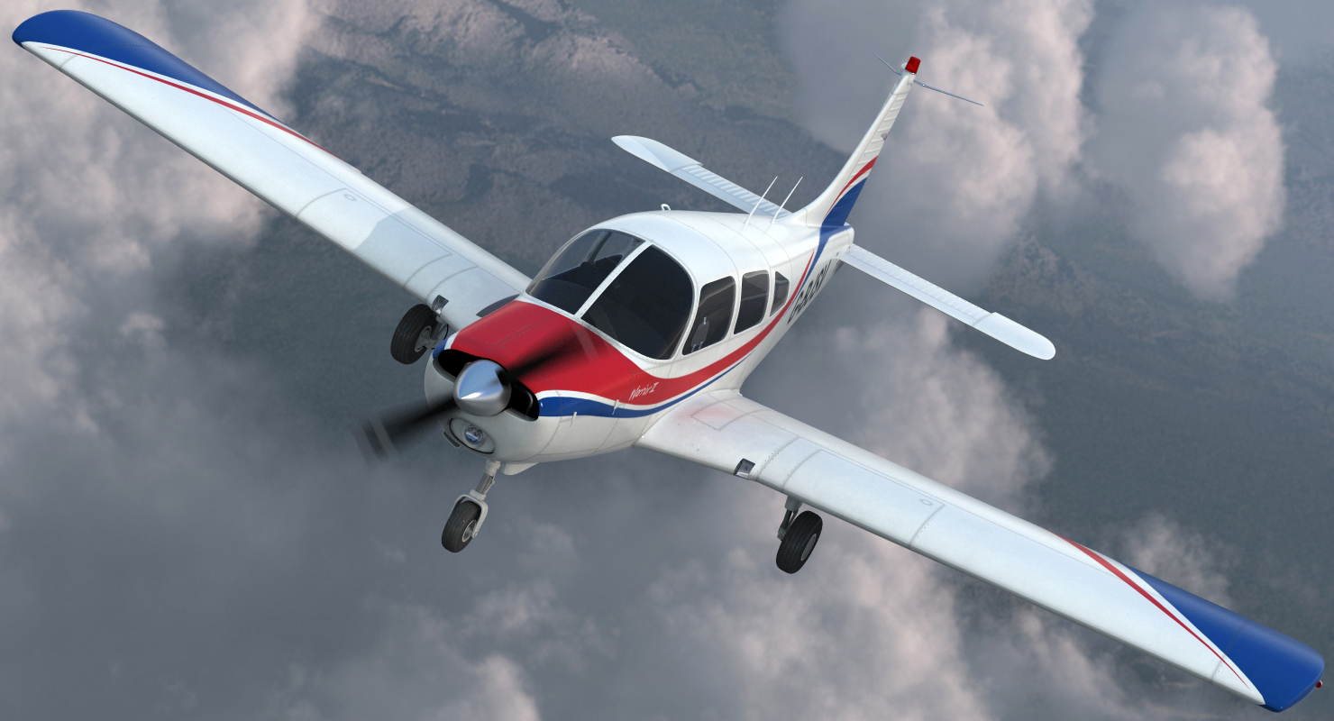 3D model Piper PA28 161 Cherokee Rigged