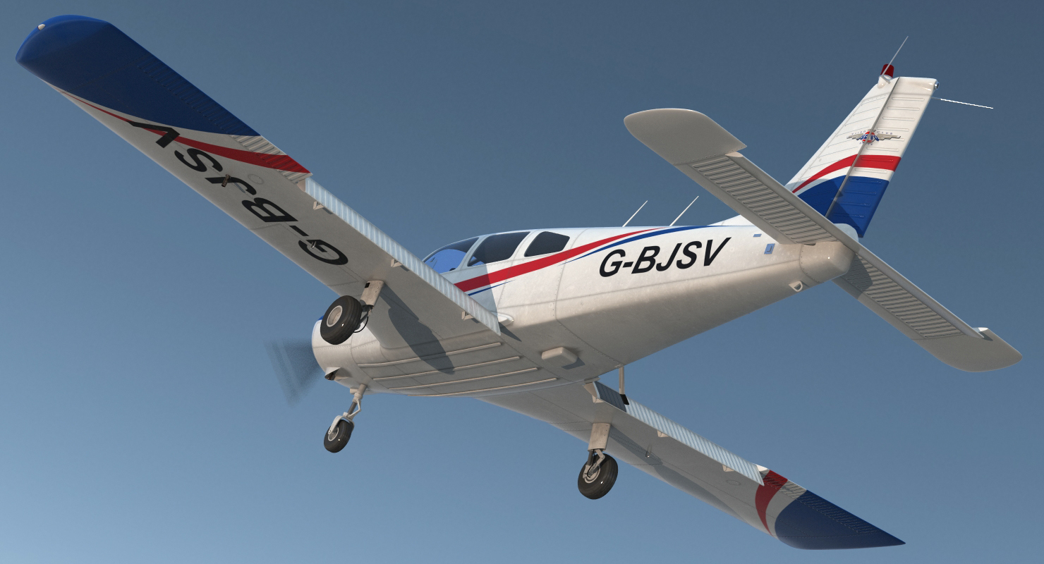 3D model Piper PA28 161 Cherokee Rigged