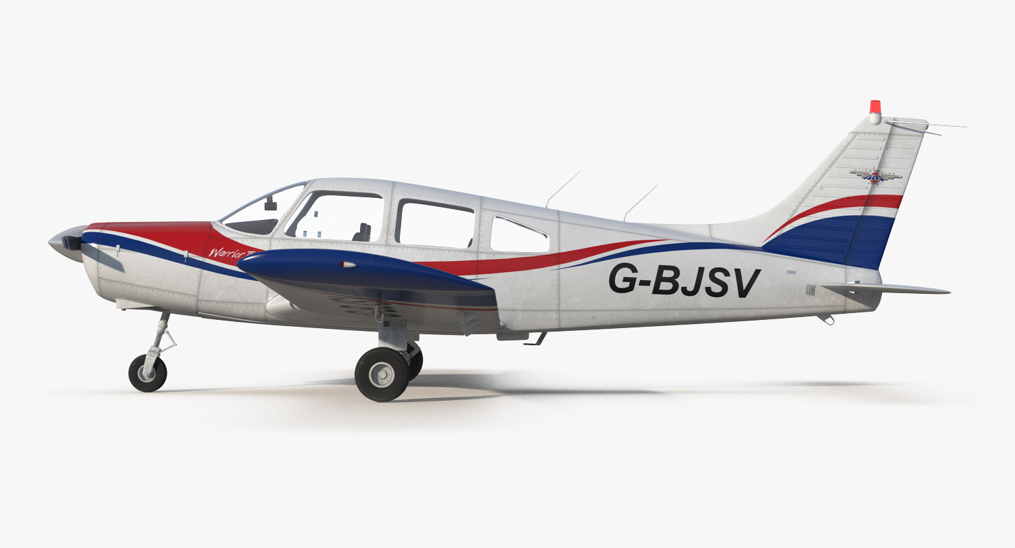 3D model Piper PA28 161 Cherokee Rigged