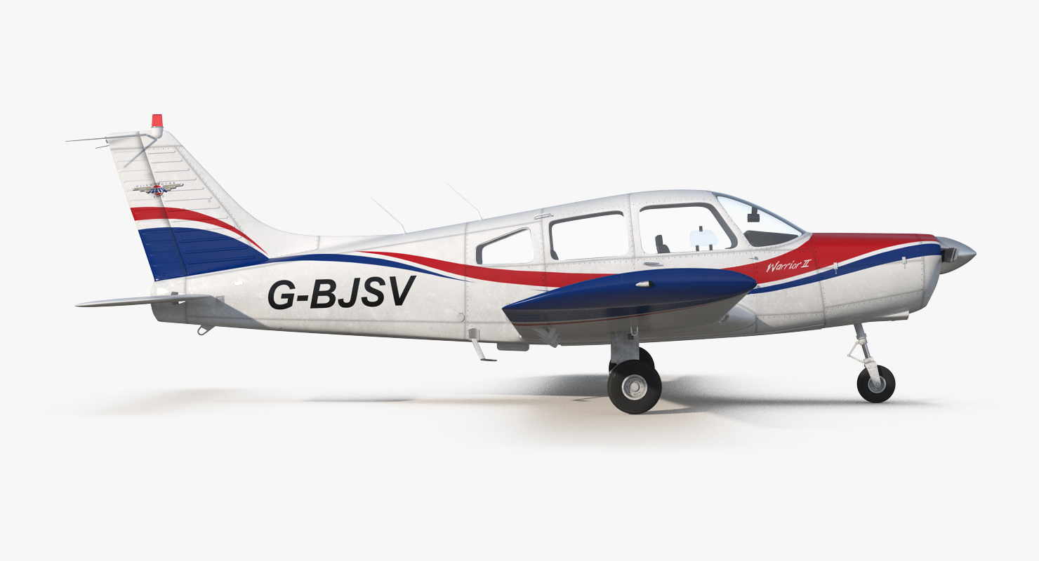 3D model Piper PA28 161 Cherokee Rigged