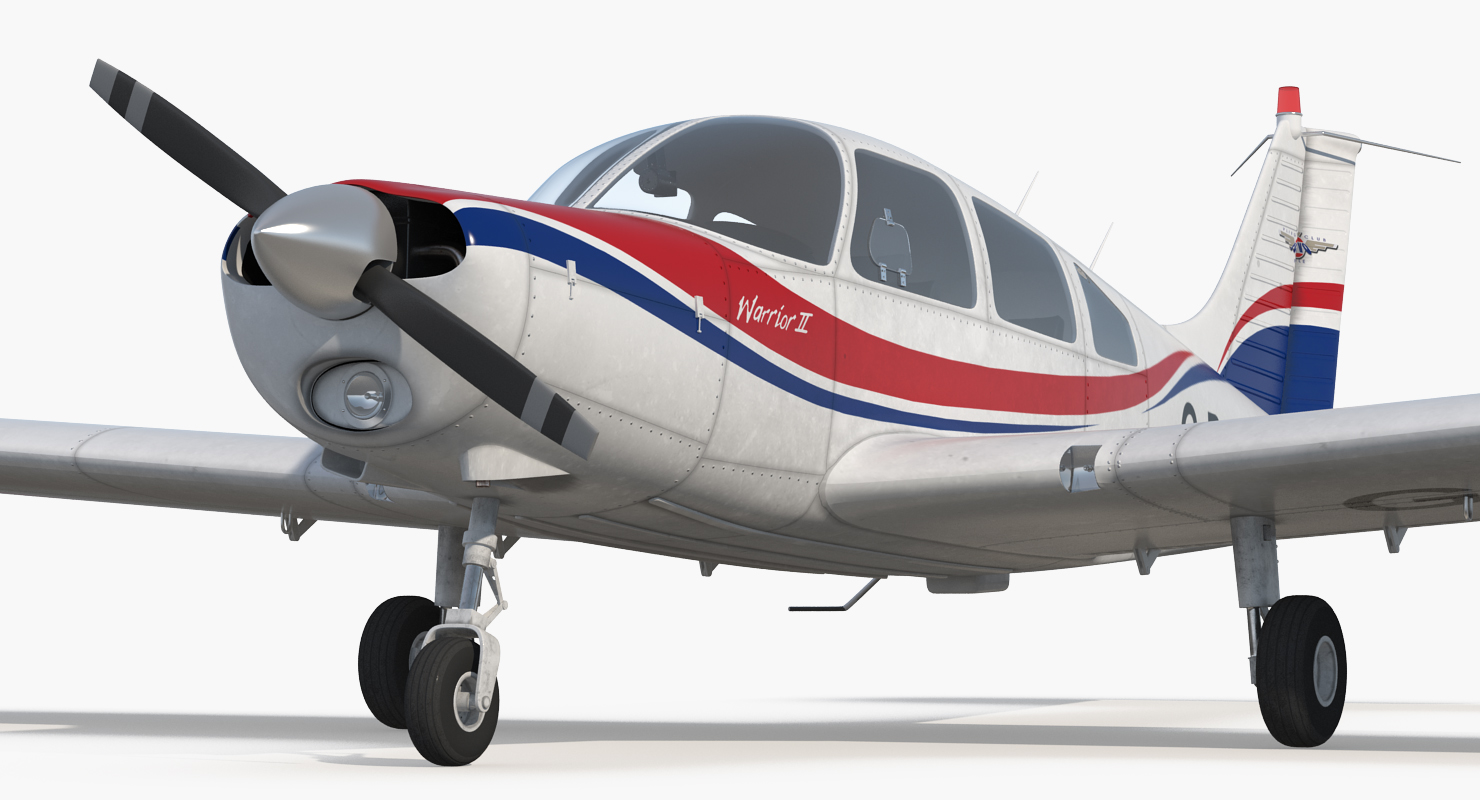 3D model Piper PA28 161 Cherokee Rigged