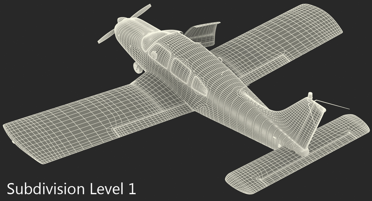 3D model Piper PA28 161 Cherokee Rigged