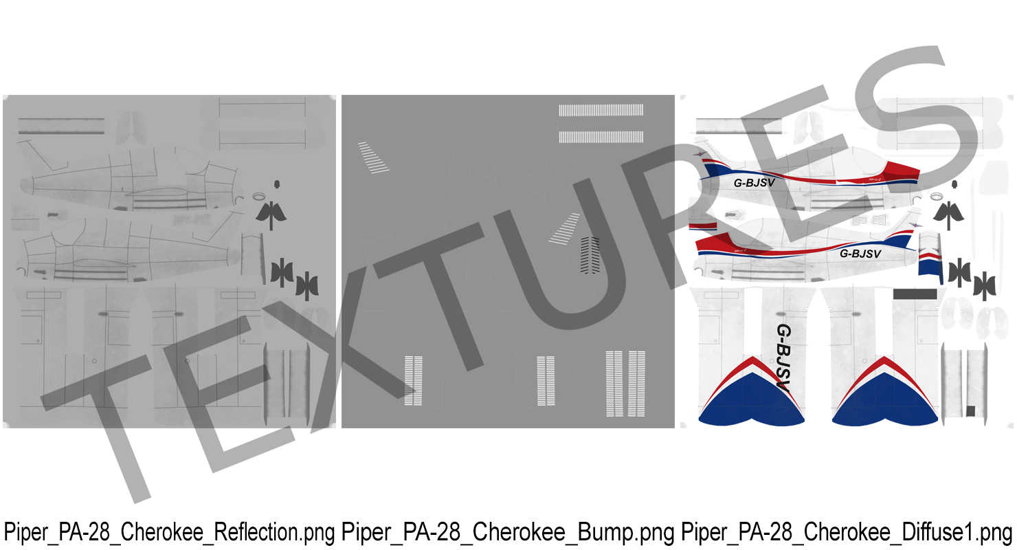 3D model Piper PA28 161 Cherokee Rigged