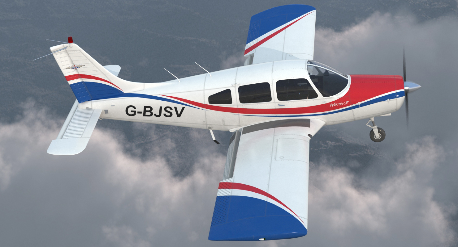 3D model Piper PA28 161 Cherokee Rigged