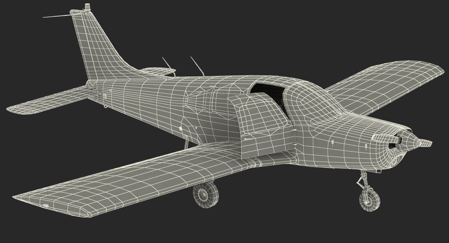 3D model Piper PA28 161 Cherokee Rigged