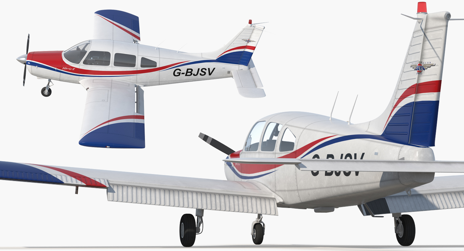 3D model Piper PA28 161 Cherokee Rigged