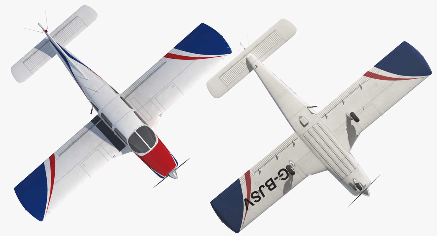 3D model Piper PA28 161 Cherokee Rigged