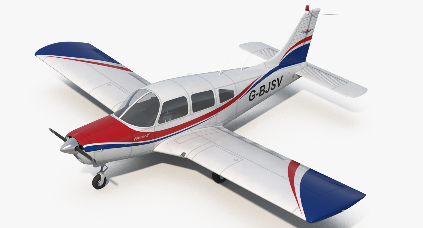 3D model Piper PA28 161 Cherokee Rigged