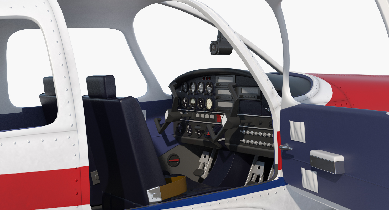 3D model Piper PA28 161 Cherokee Rigged