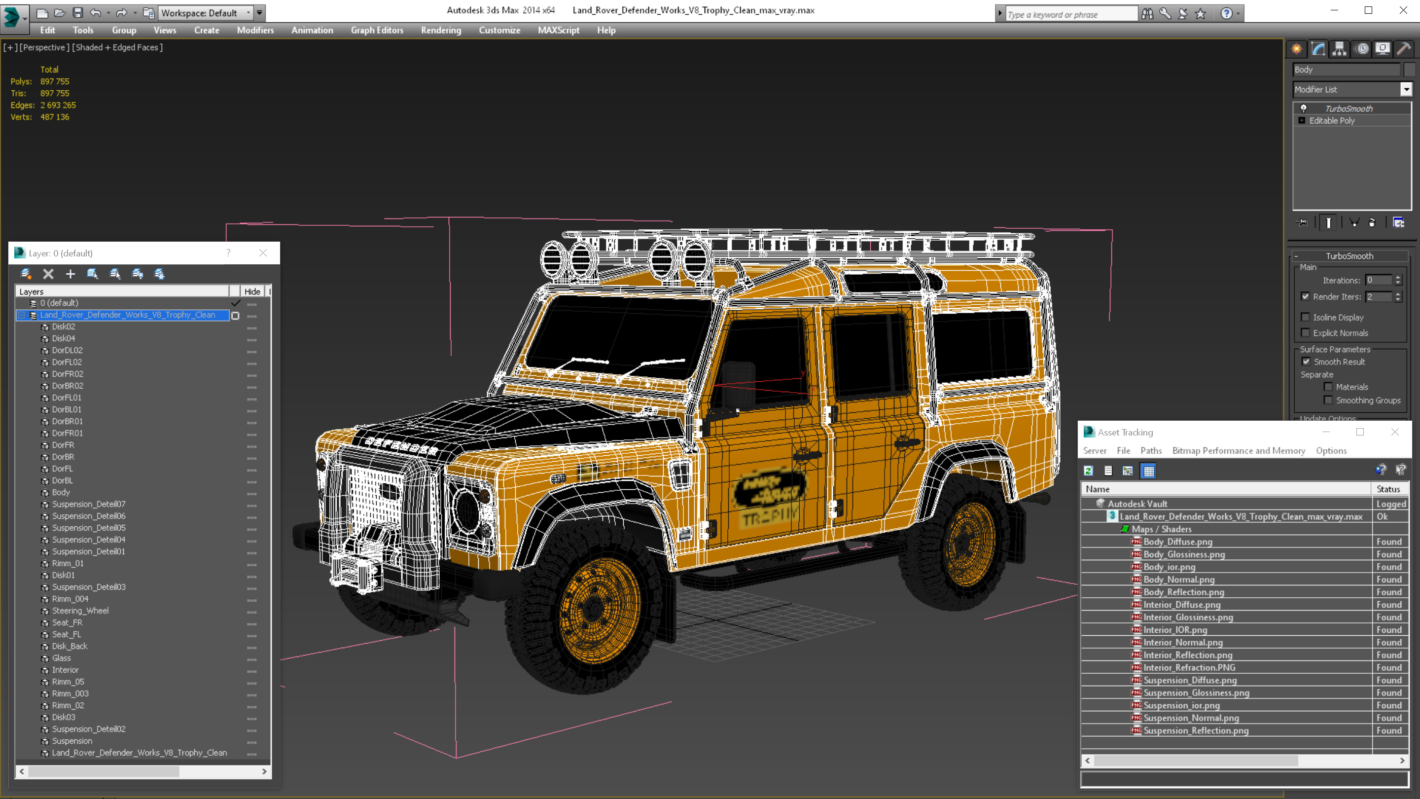 3D Land Rover Defender Works V8 Trophy Clean