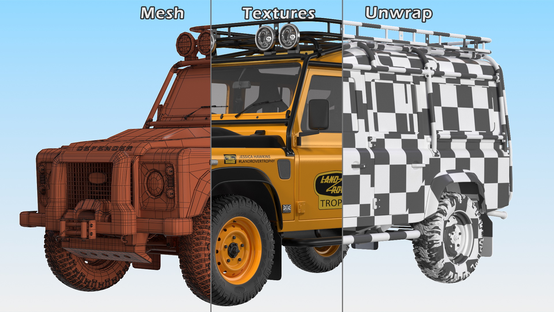 3D Land Rover Defender Works V8 Trophy Clean