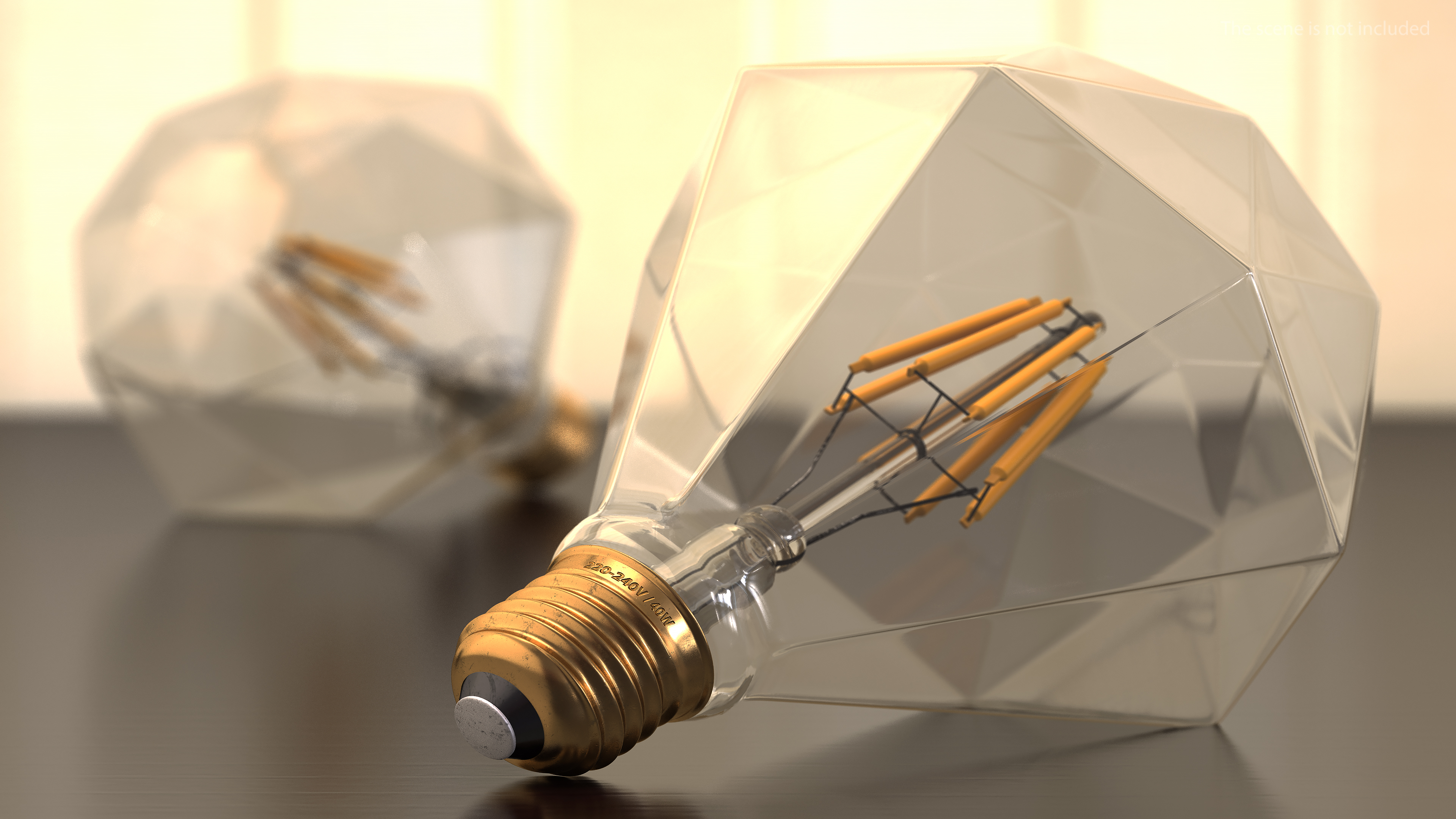 3D Sapphire Shape Filament LED Light Bulb model