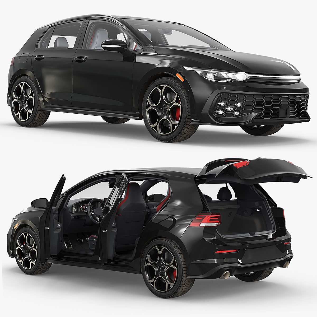 Compact Turbo Hatchback 3D model preview
