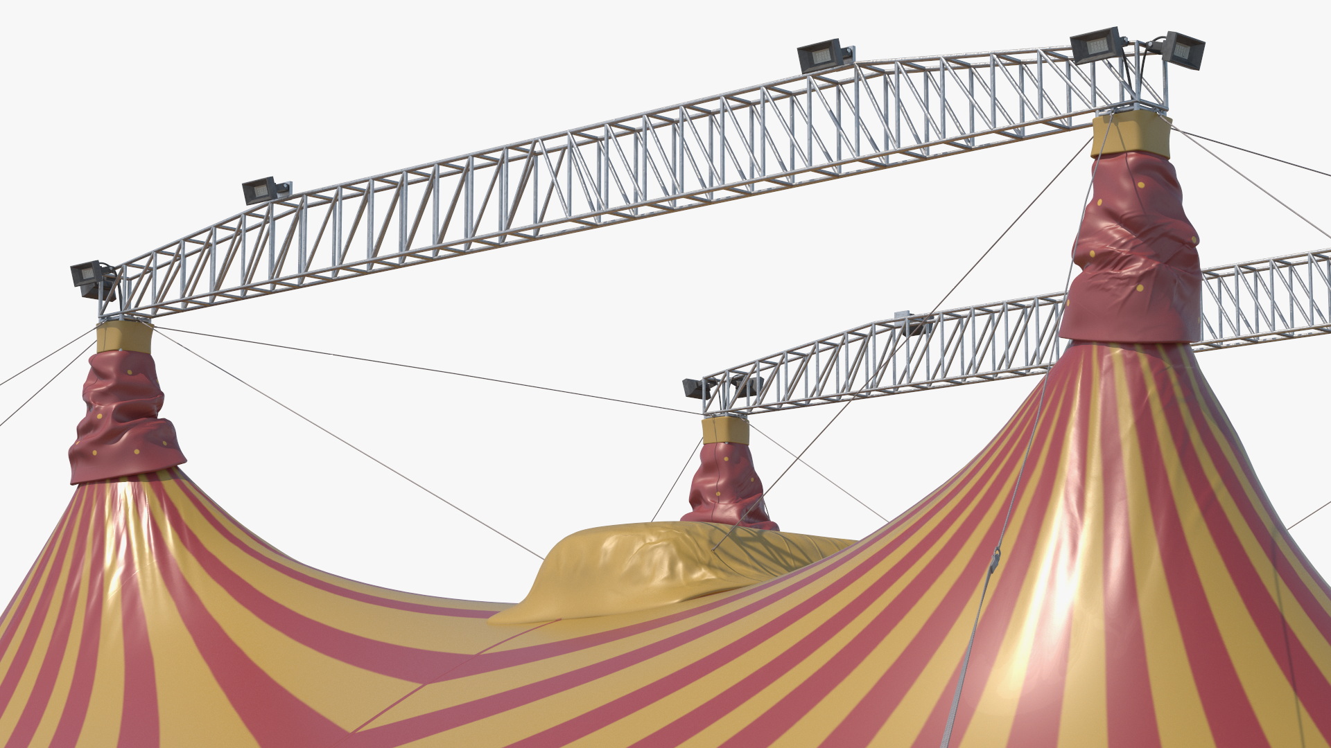 3D model Circus Tent Red Yellow Striped