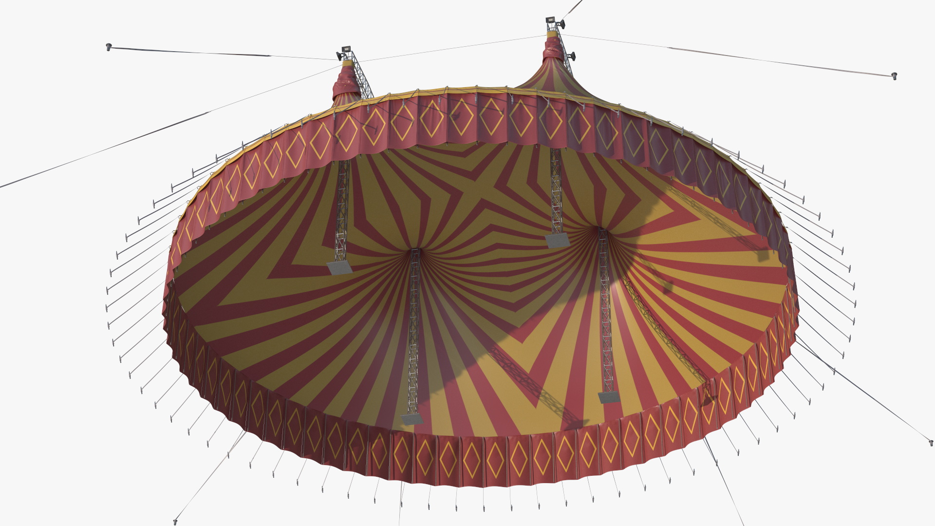 3D model Circus Tent Red Yellow Striped