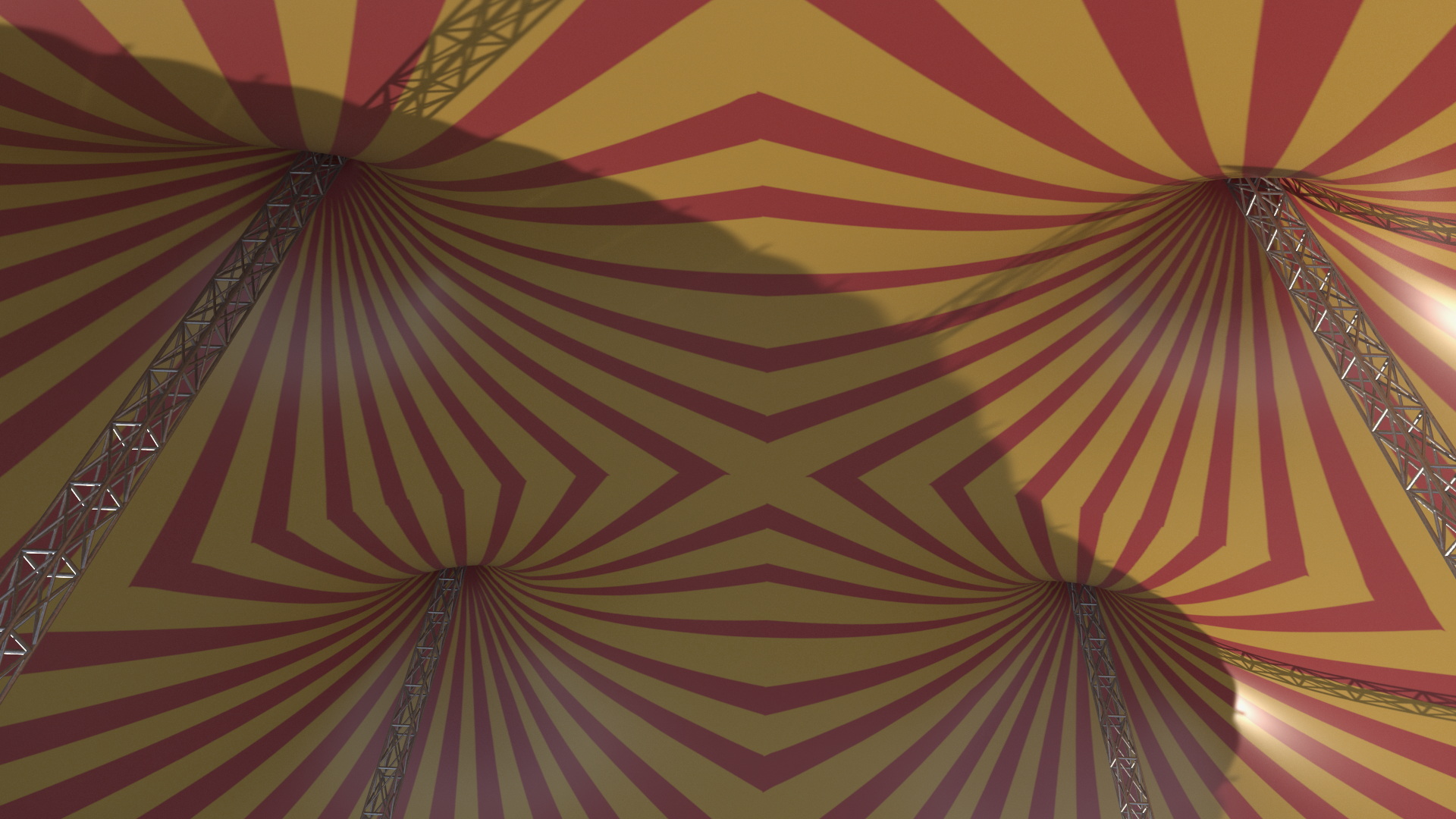 3D model Circus Tent Red Yellow Striped