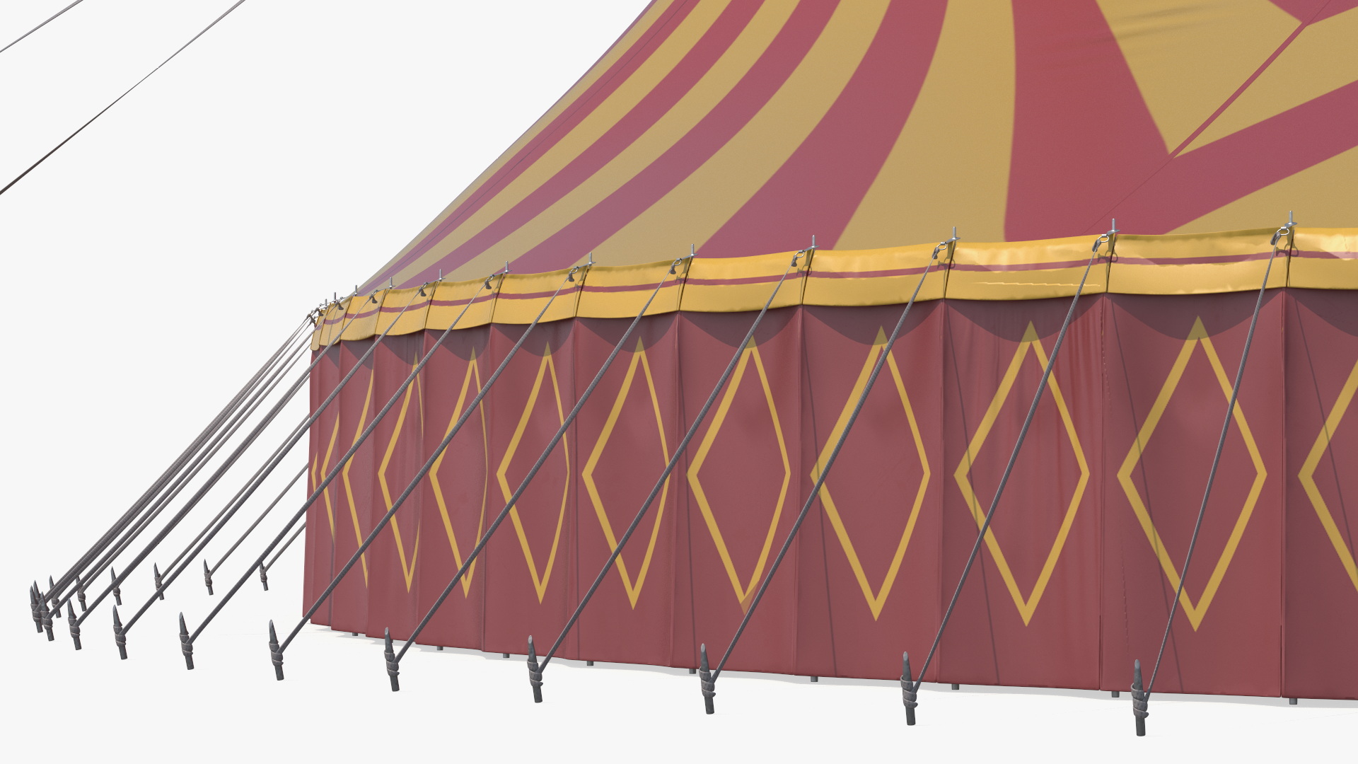 3D model Circus Tent Red Yellow Striped