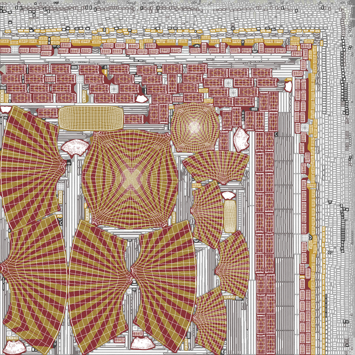 3D model Circus Tent Red Yellow Striped