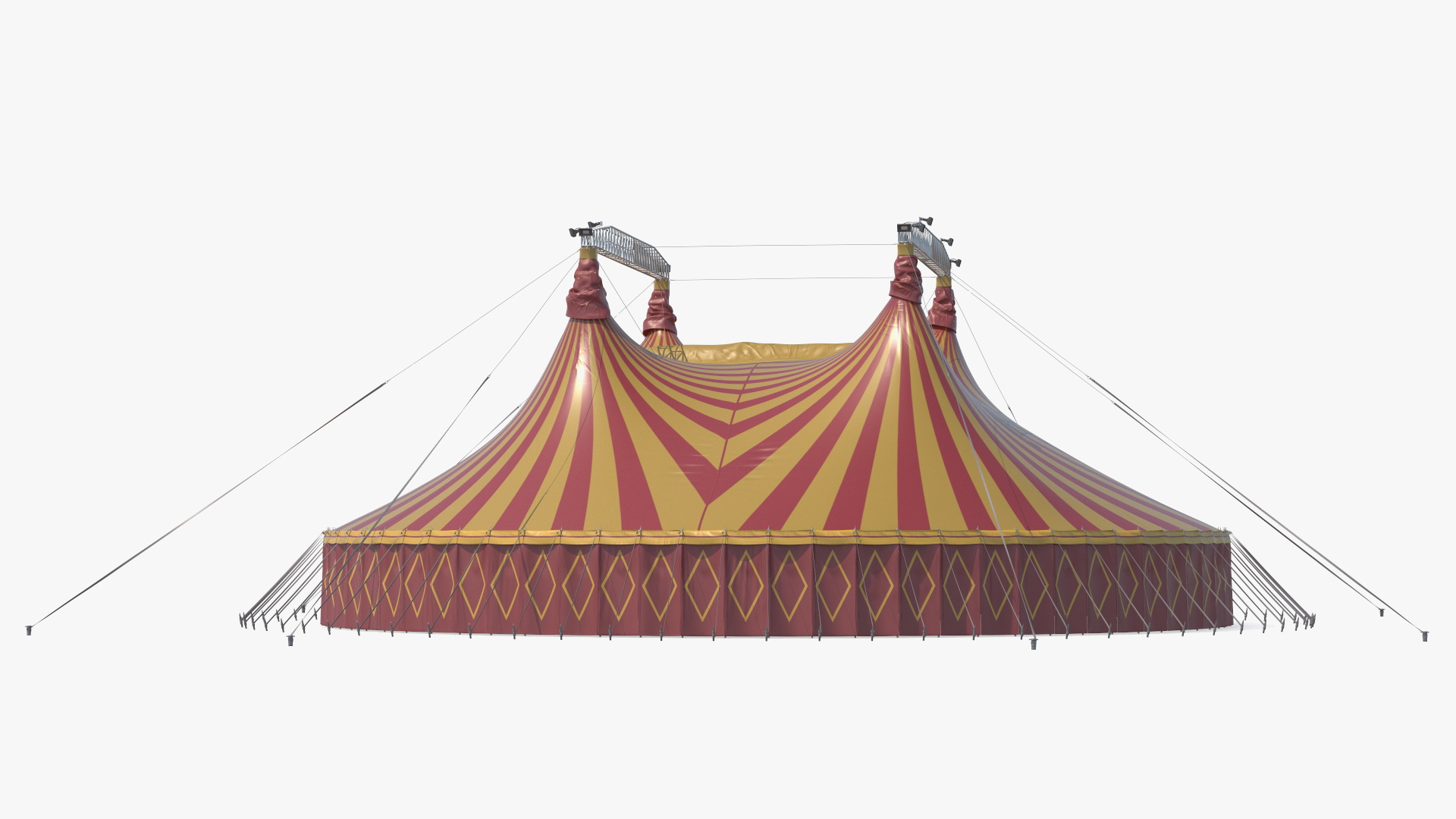 3D model Circus Tent Red Yellow Striped