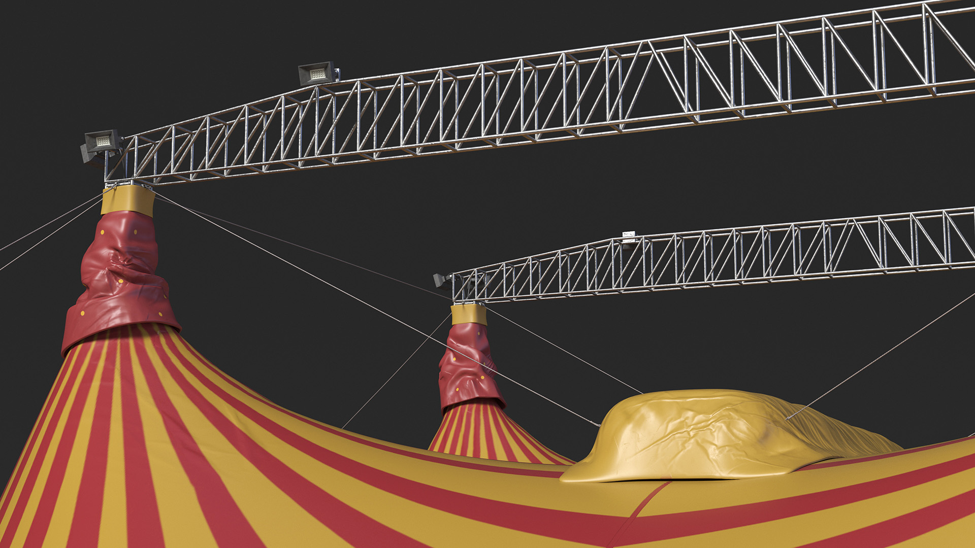 3D model Circus Tent Red Yellow Striped