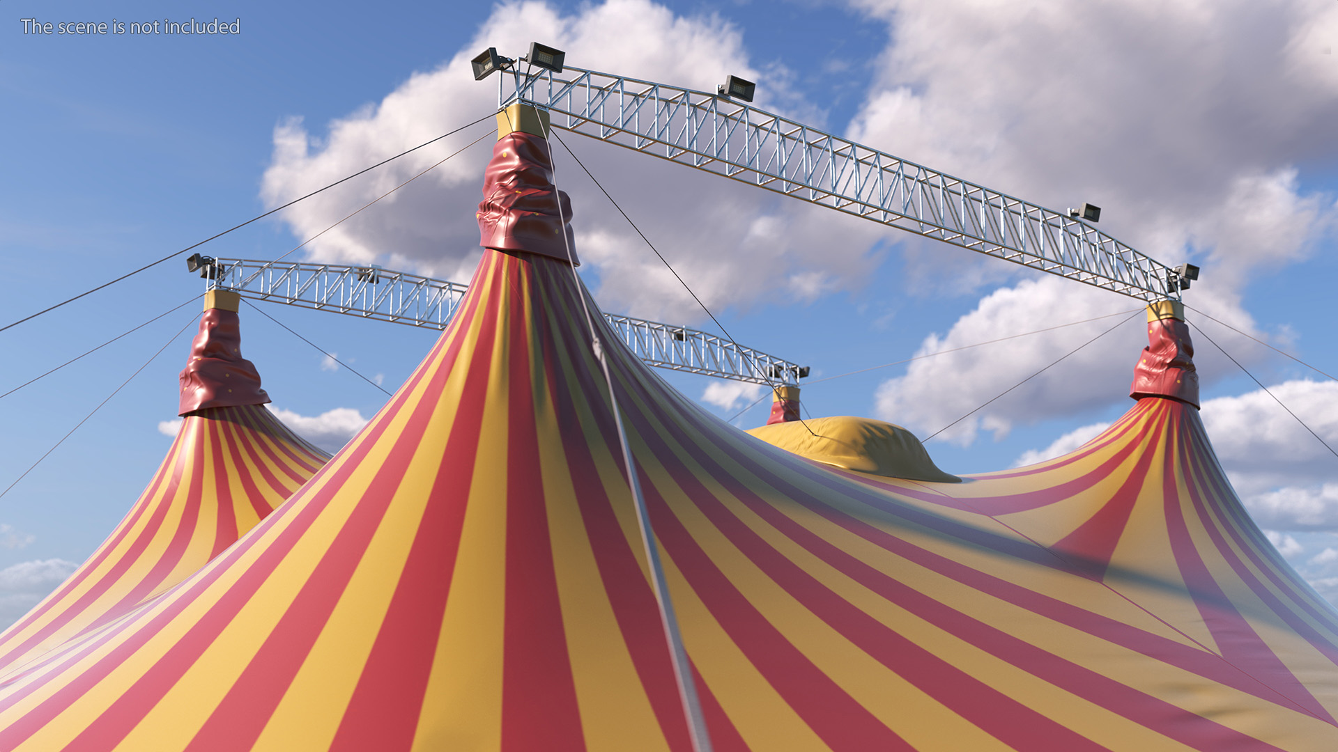 3D model Circus Tent Red Yellow Striped