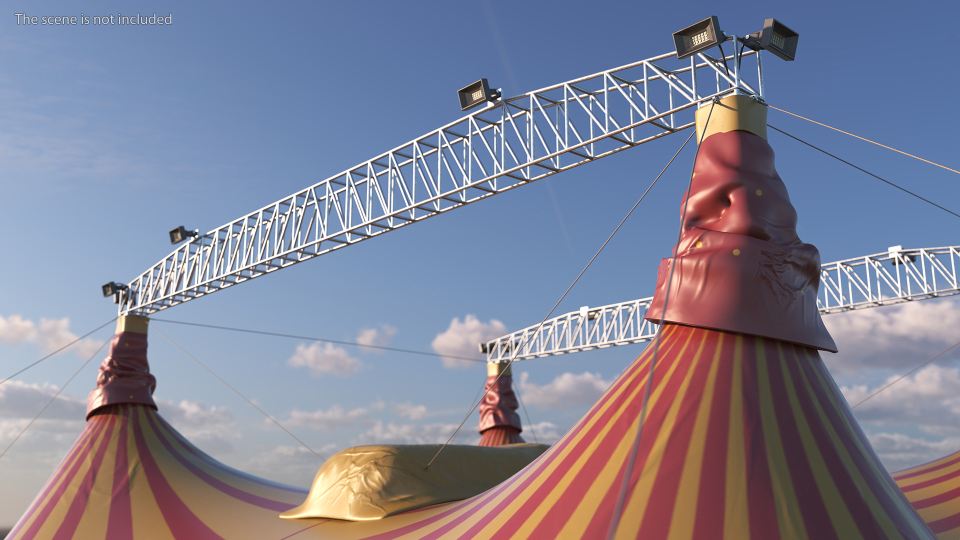 3D model Circus Tent Red Yellow Striped