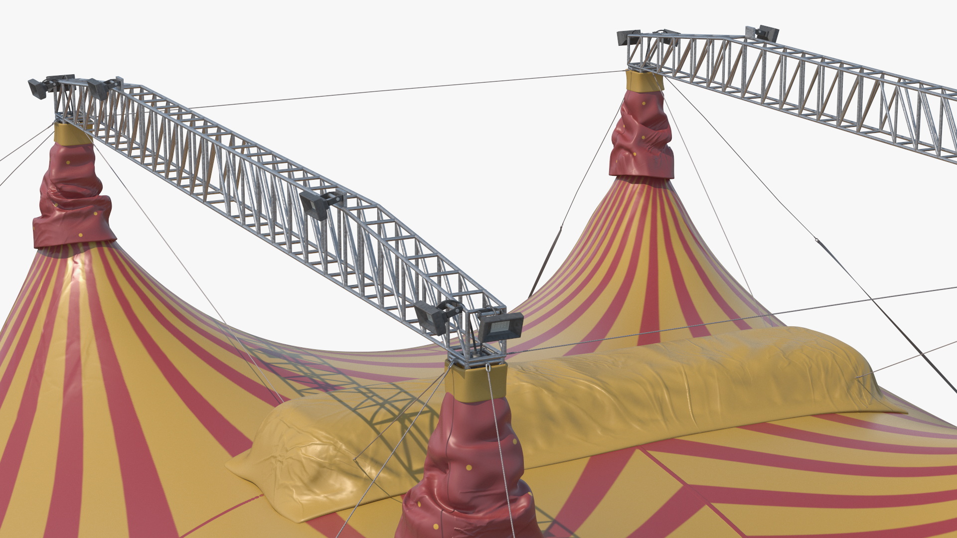 3D model Circus Tent Red Yellow Striped