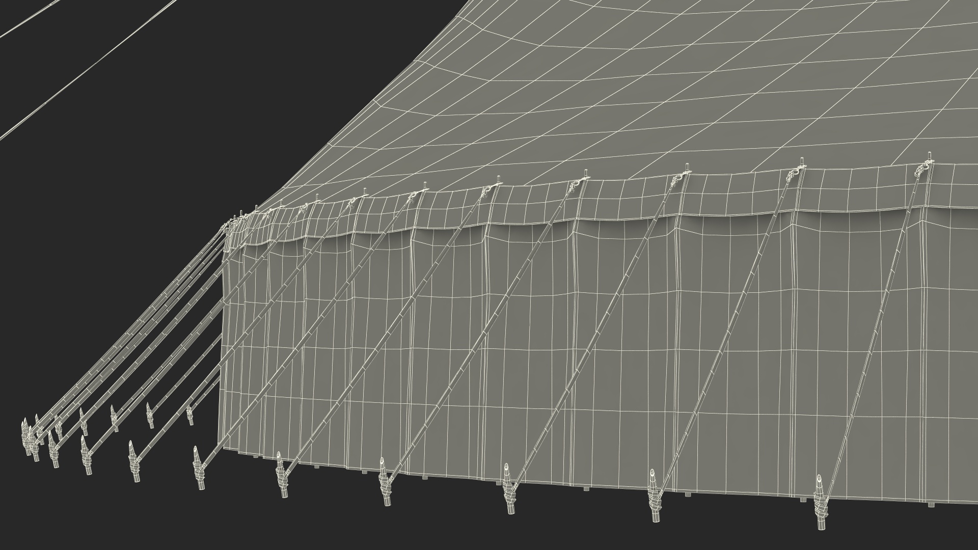 3D model Circus Tent Red Yellow Striped