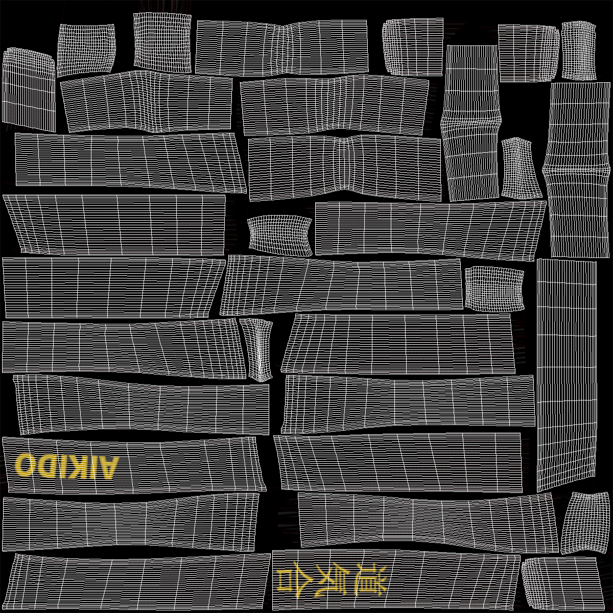 Black Martial Arts Obi Belts Set 3D