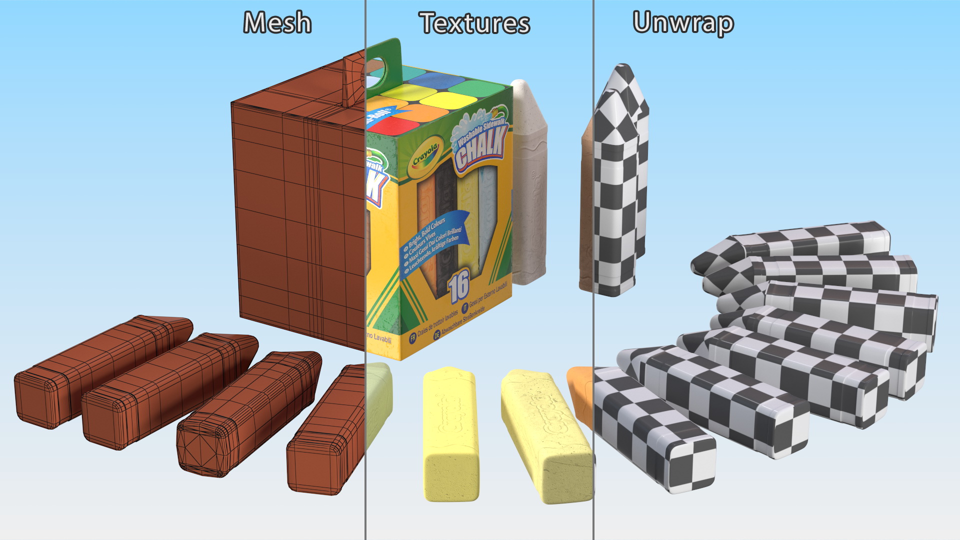 Bulk Sidewalk Chalk Crayola 3D