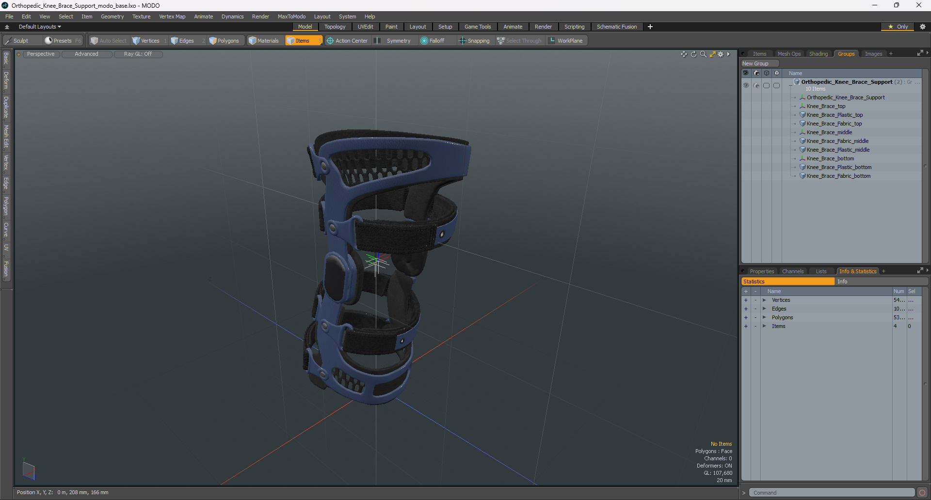 Orthopedic Knee Brace Support 3D model