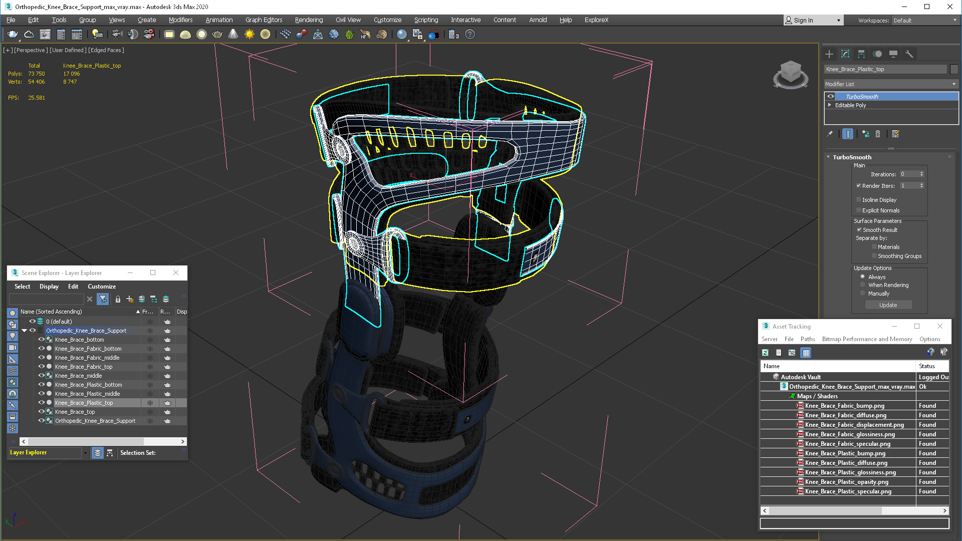 Orthopedic Knee Brace Support 3D model