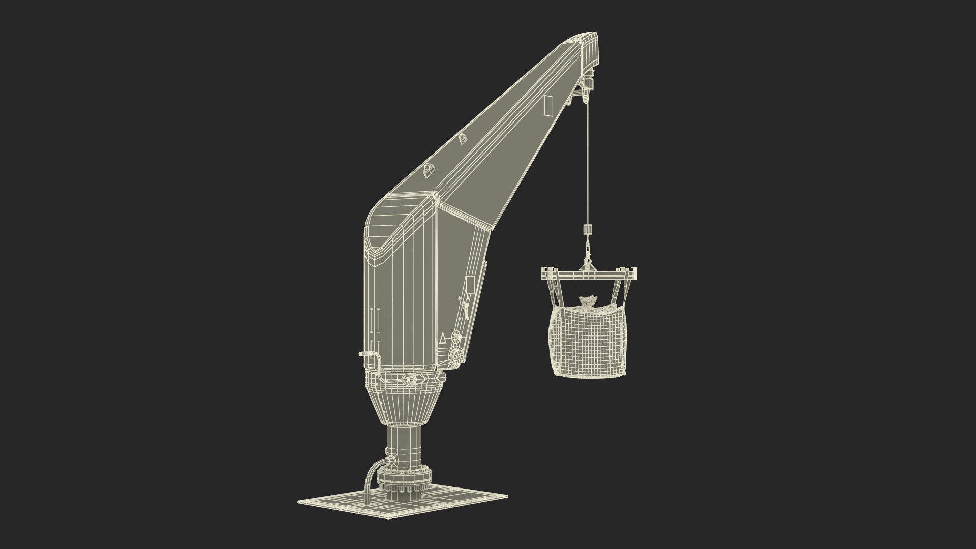 3D Lifting Crane with 1 Ton Bulk Bag model