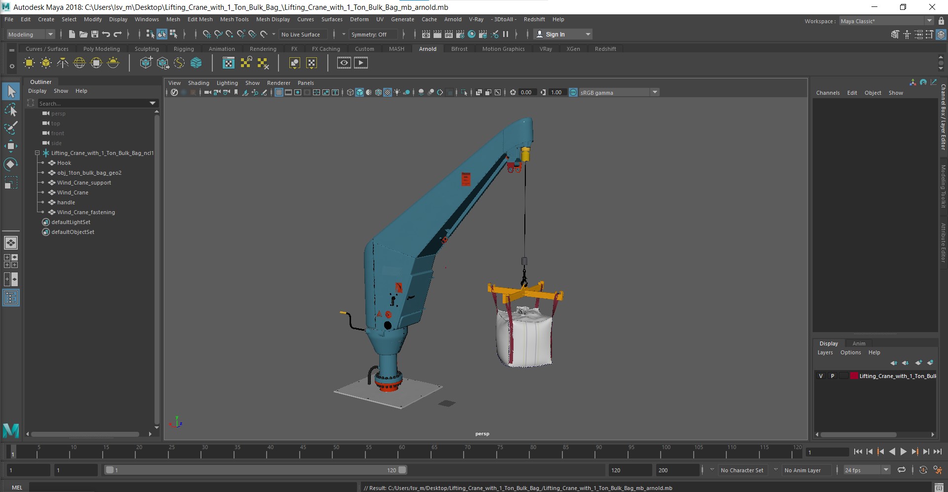 3D Lifting Crane with 1 Ton Bulk Bag model