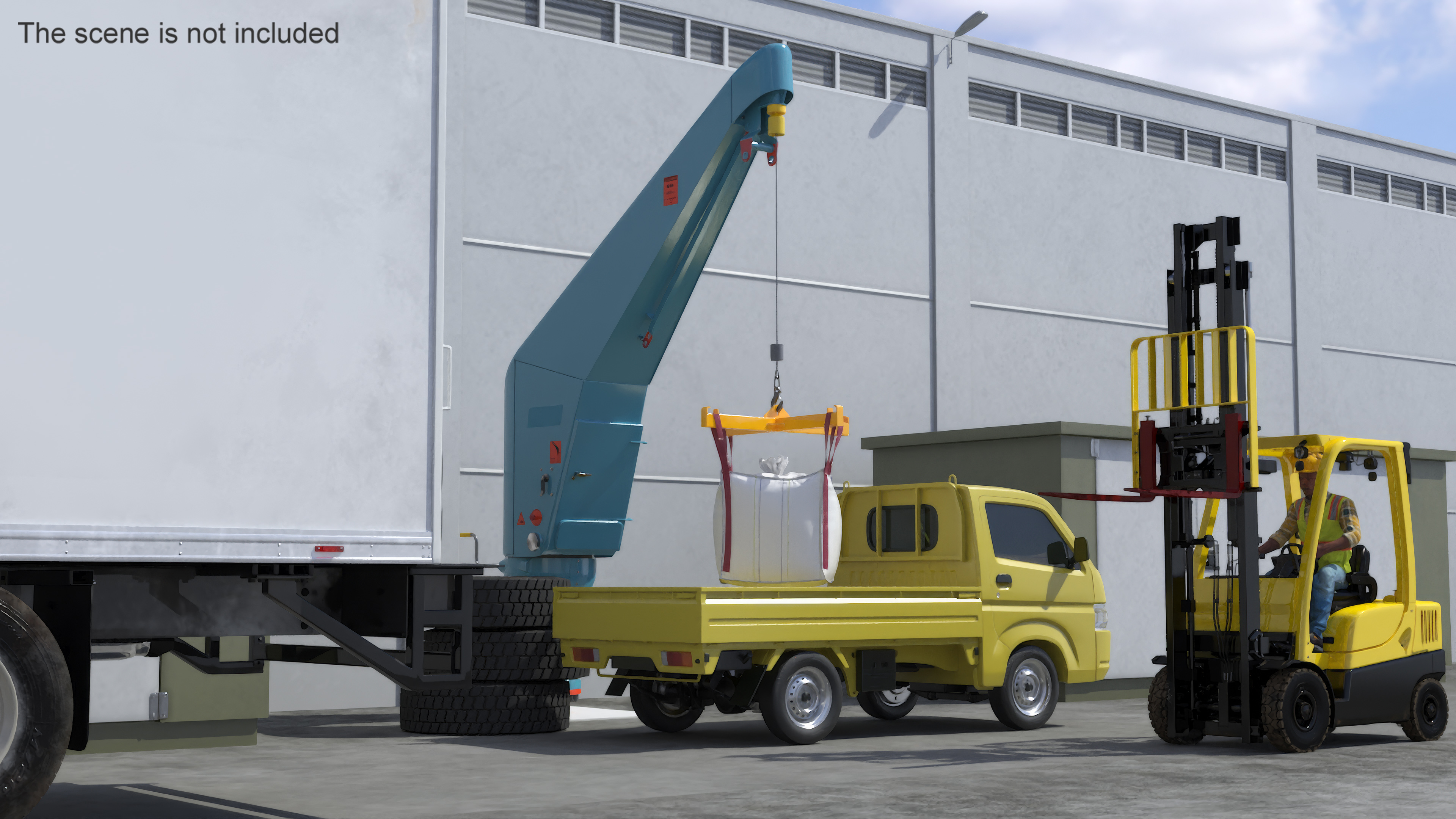 3D Lifting Crane with 1 Ton Bulk Bag model