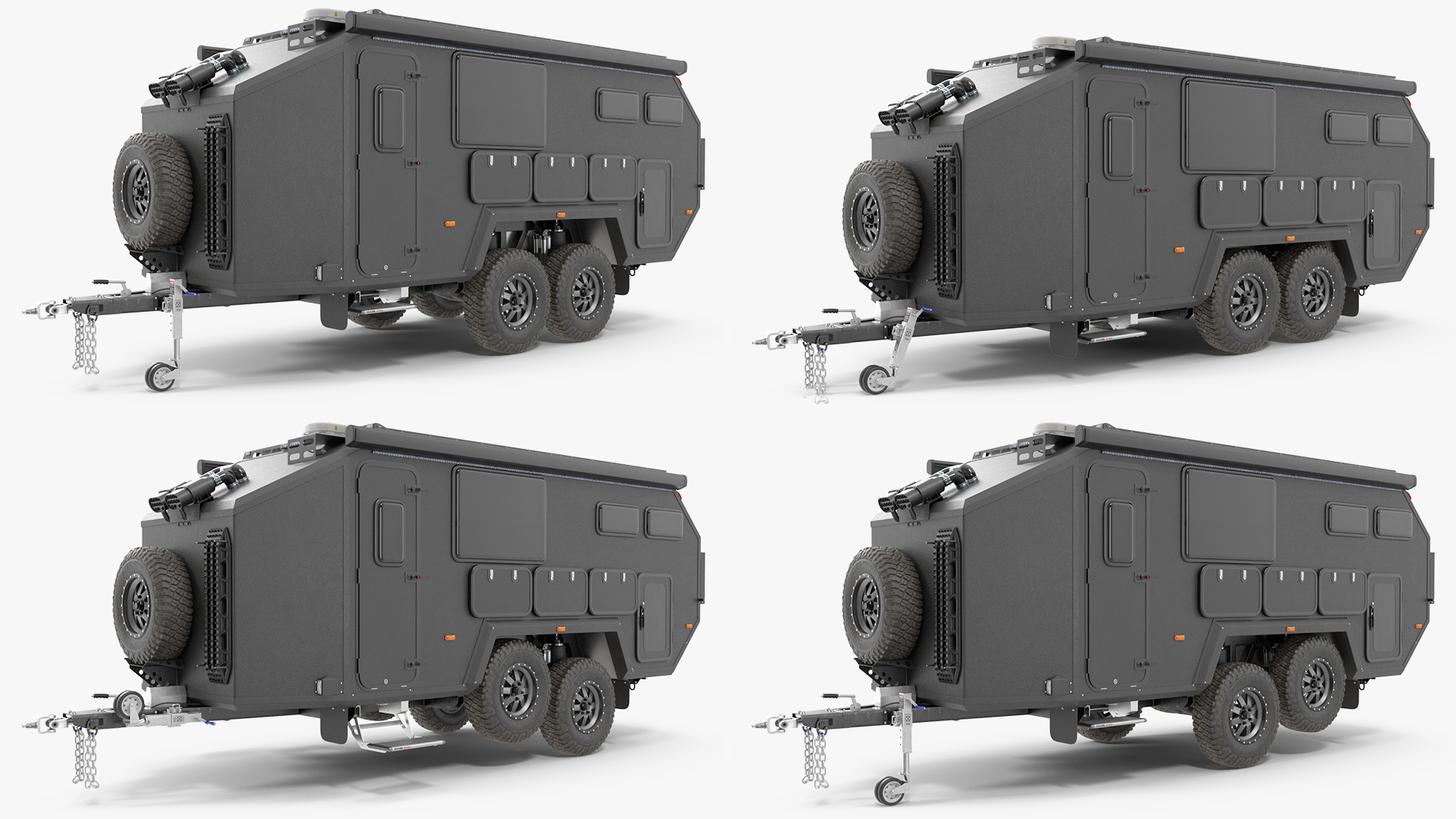 3D model Expedition Mobile Home Black Rigged