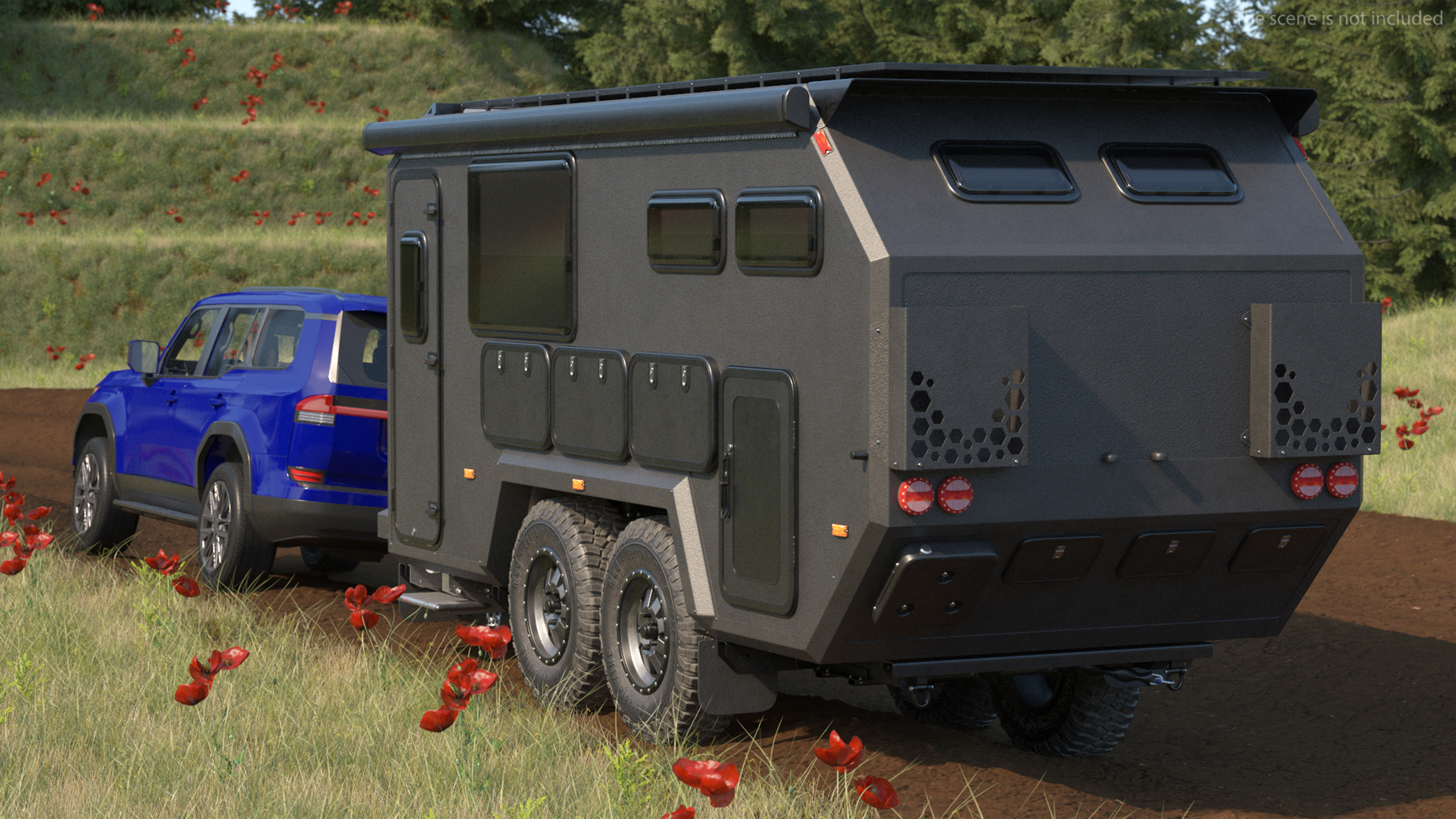 3D model Expedition Mobile Home Black Rigged