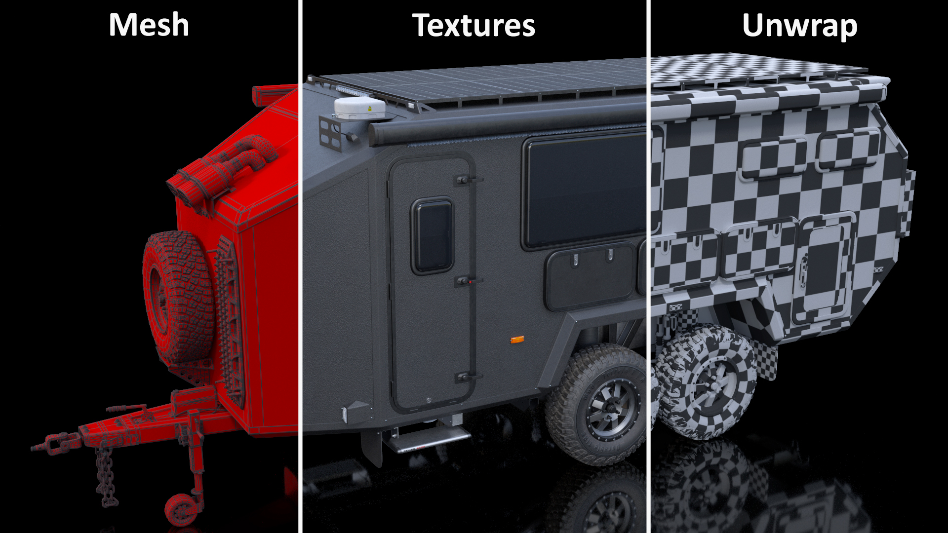 3D model Expedition Mobile Home Black Rigged