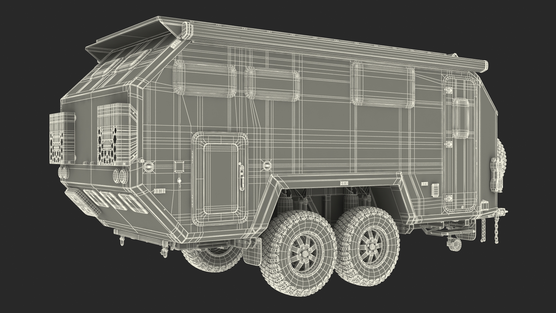 3D model Expedition Mobile Home Black Rigged