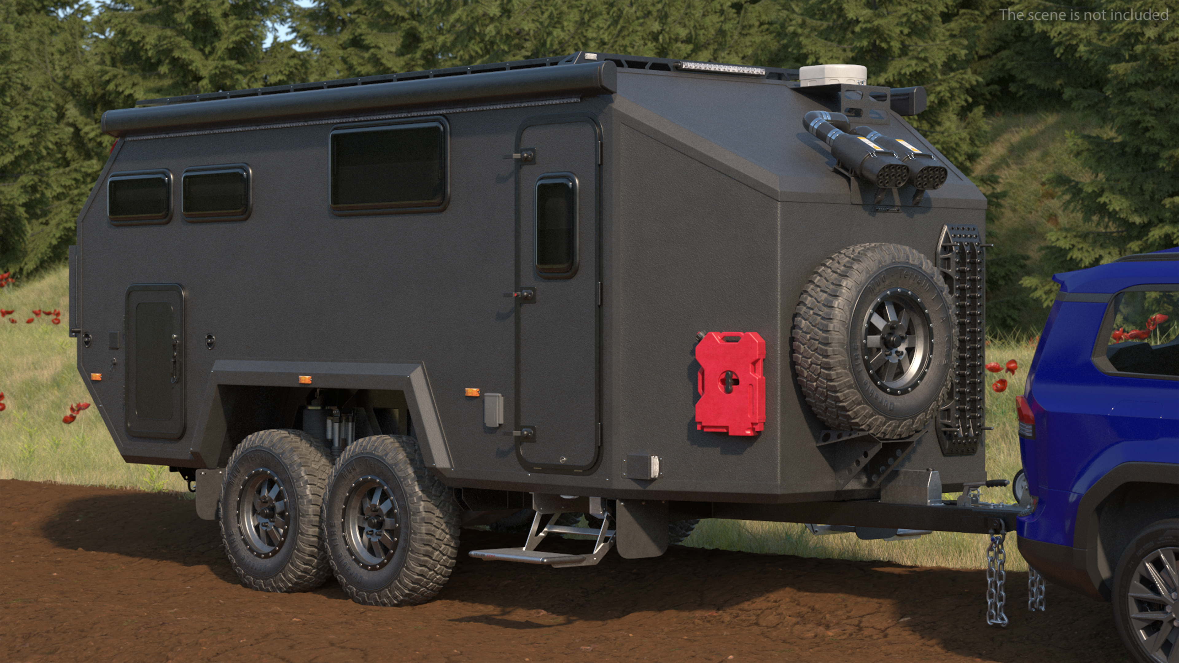 3D model Expedition Mobile Home Black Rigged