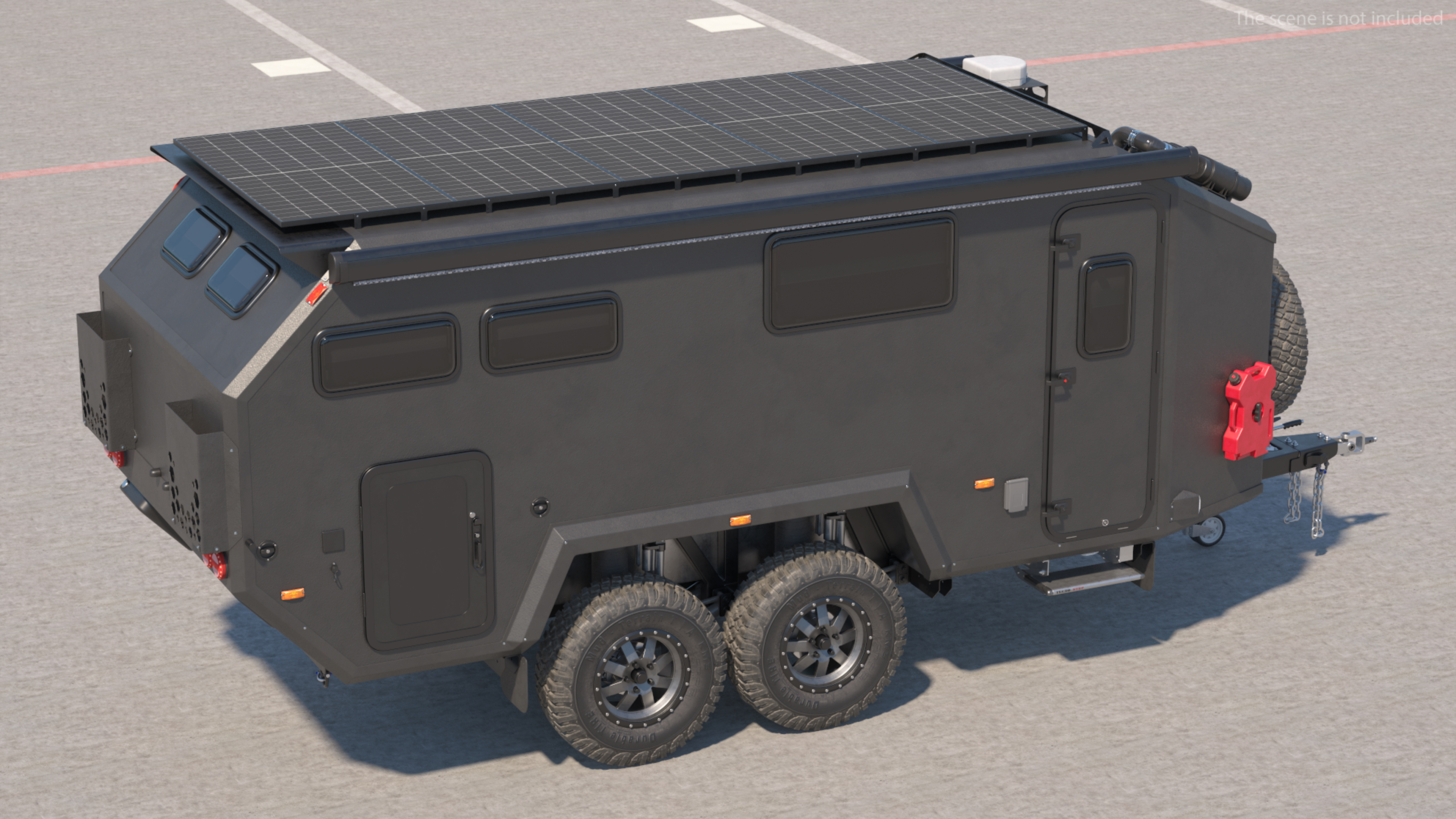 3D model Expedition Mobile Home Black Rigged