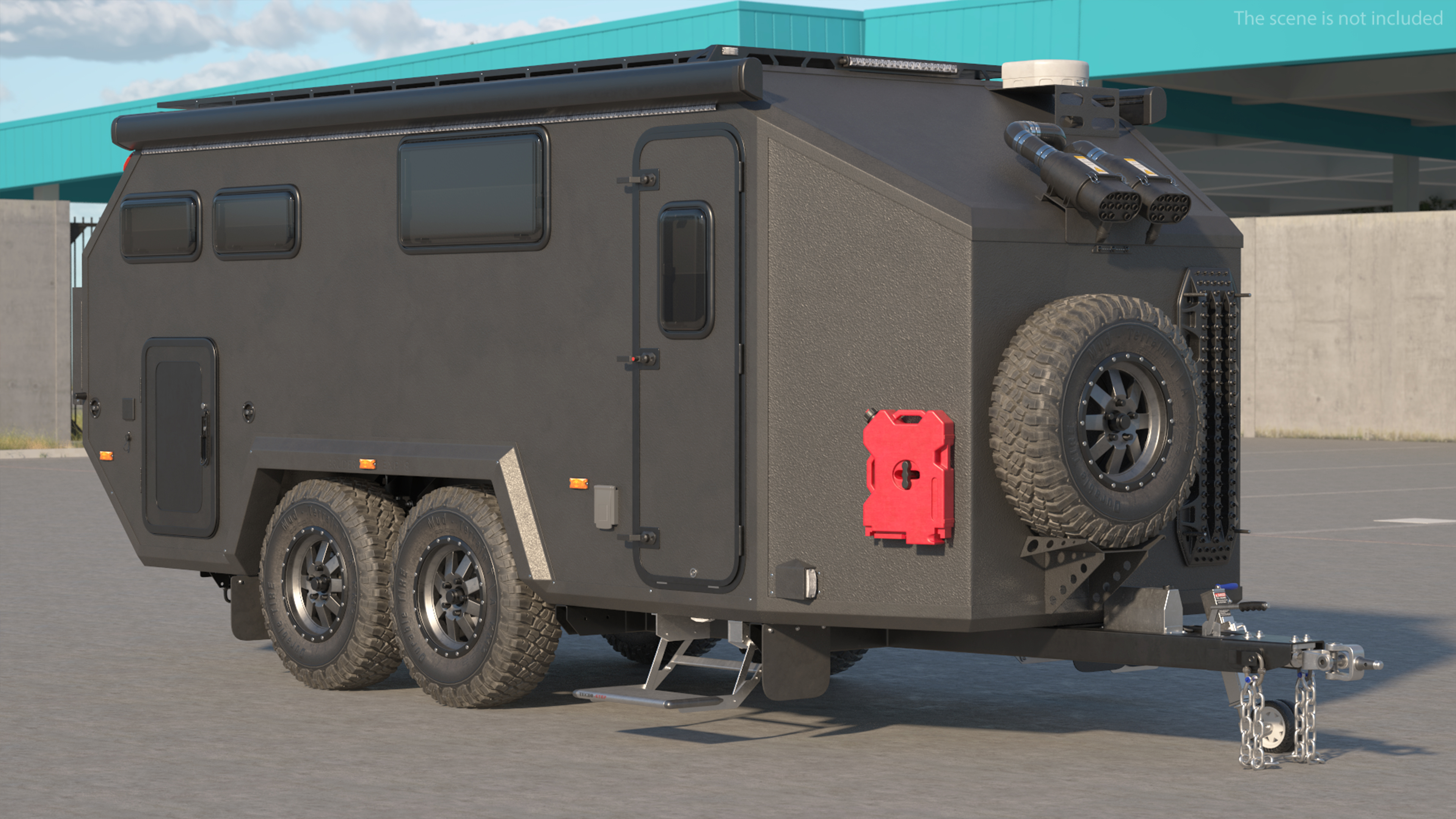 3D model Expedition Mobile Home Black Rigged