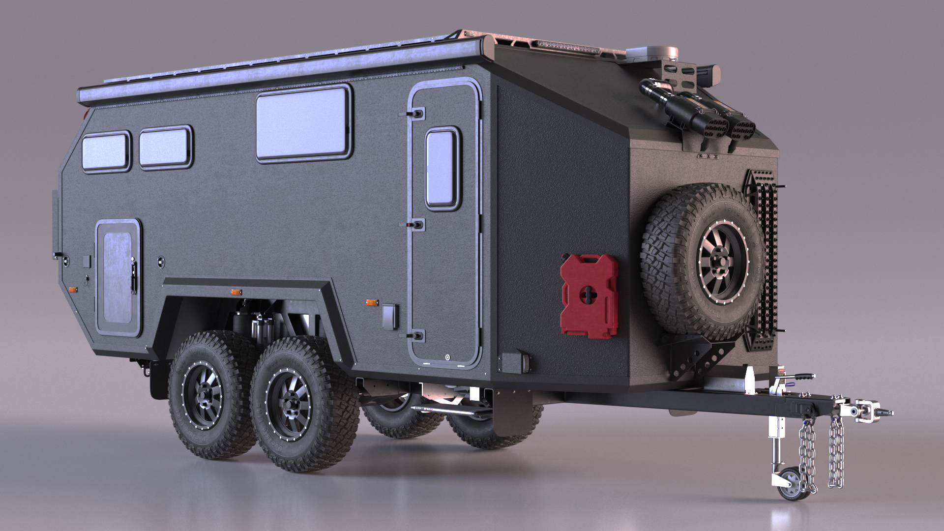 3D model Expedition Mobile Home Black Rigged