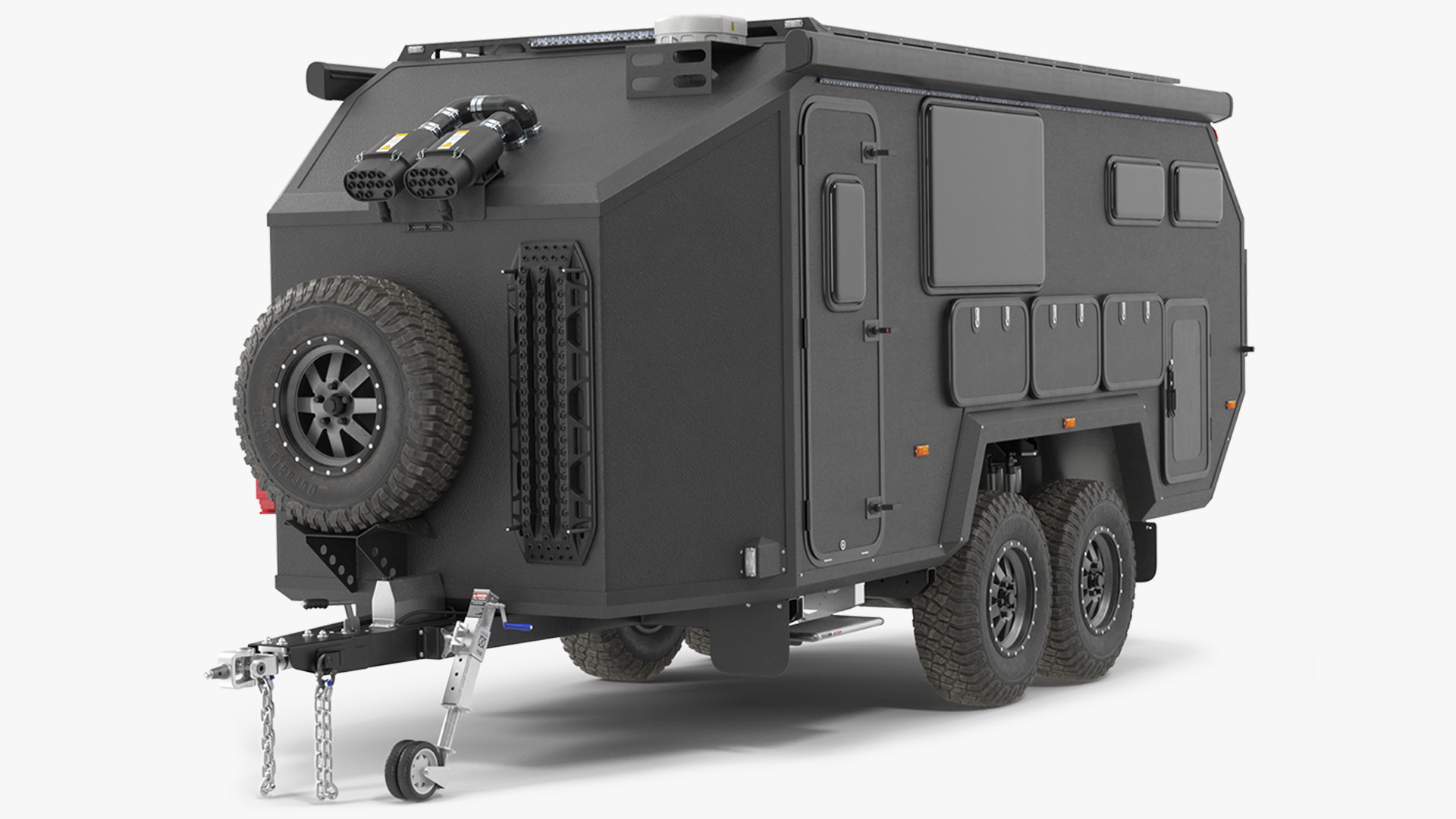 3D model Expedition Mobile Home Black Rigged