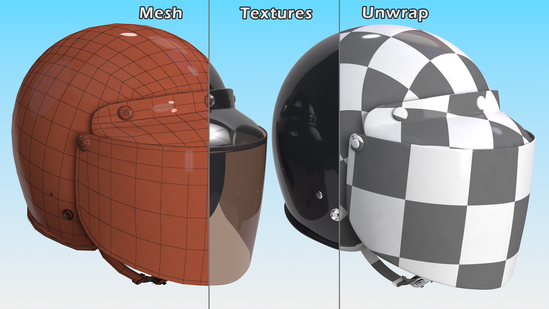 3D Motorcycle Helmet with Visor model