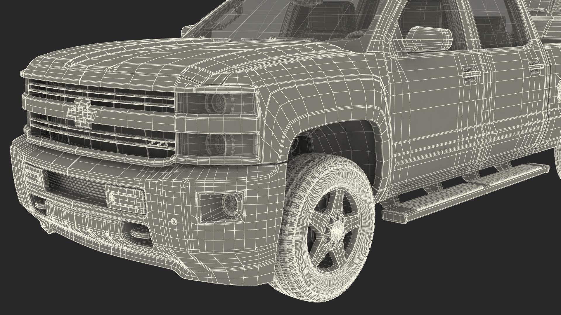 3D Chevrolet Silverado with Hobby Caravan model