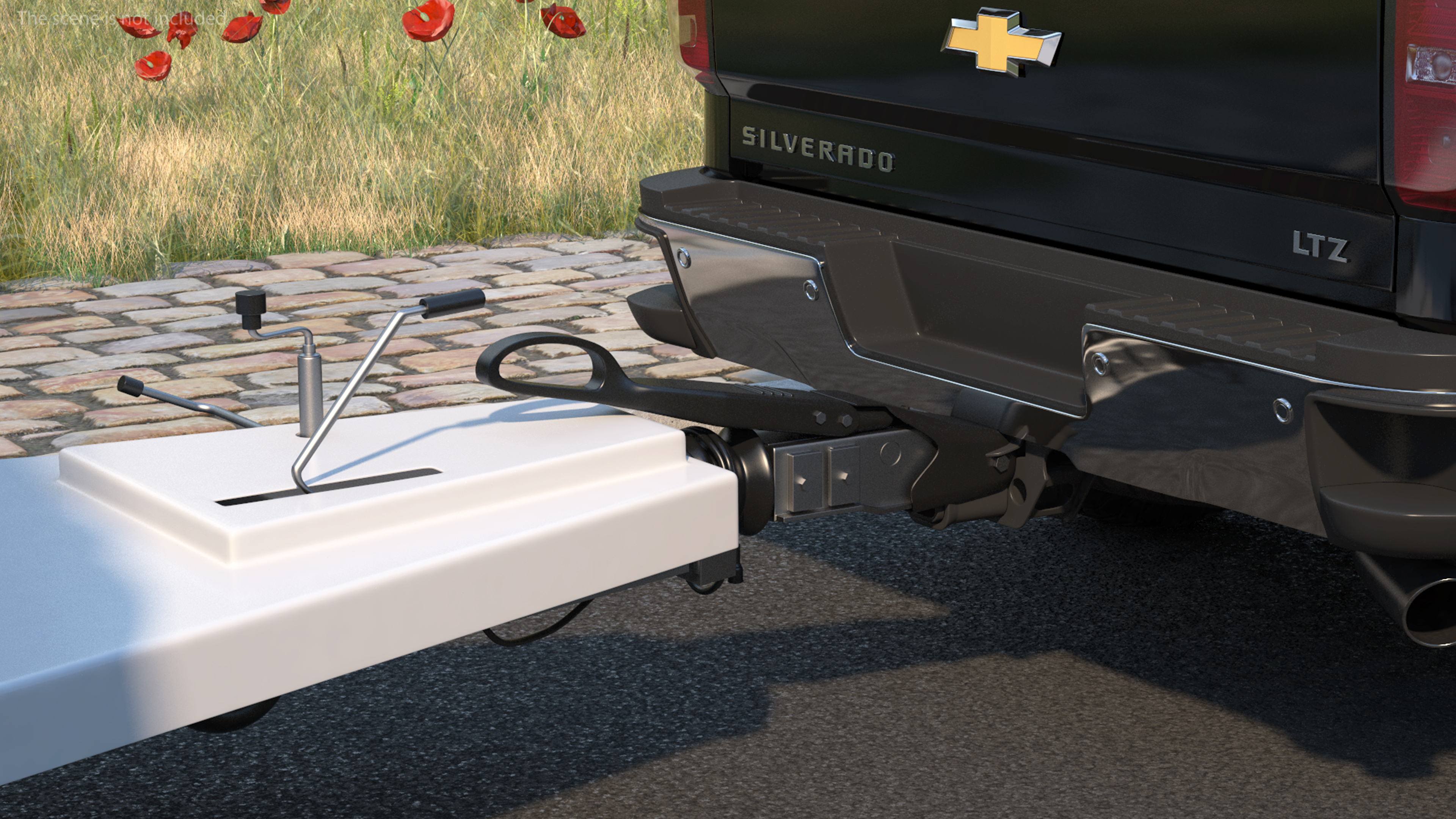 3D Chevrolet Silverado with Hobby Caravan model